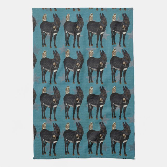 INDIGO DONKEY & OWL Towel (Vertical)