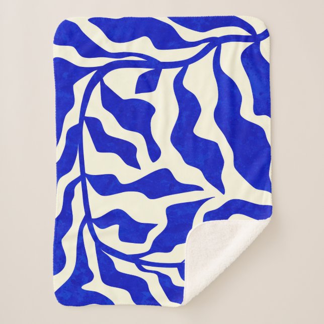 Indigo Elegance Sherpa Blanket (Front)