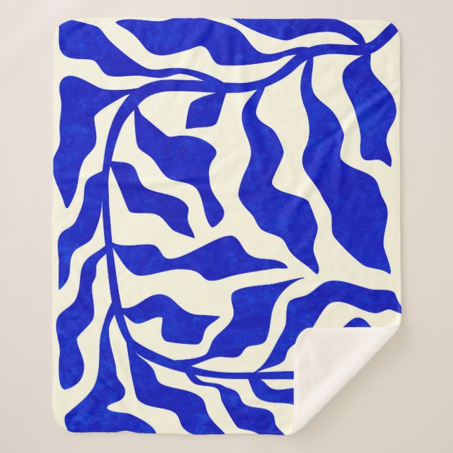 Indigo Elegance Sherpa Blanket (Front)