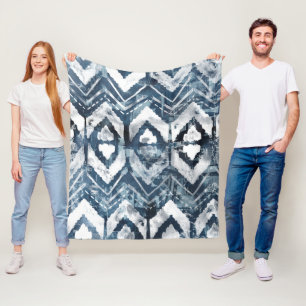 Indigo Extraction - Geometric Fleece Blanket