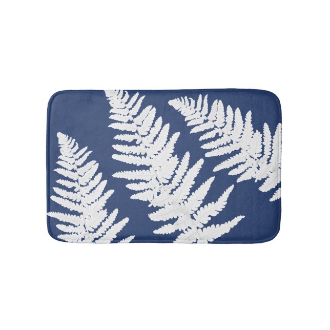 Indigo Fern Botanical Bath Mat (Front)