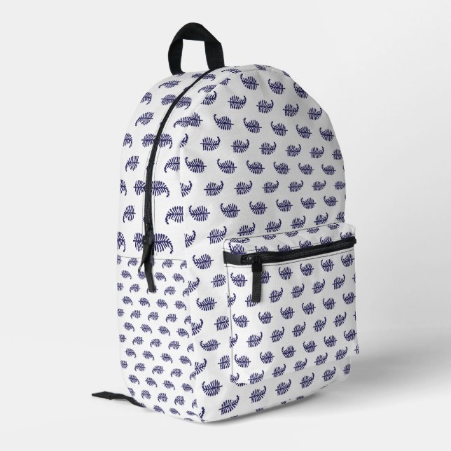 Indigo Fern Botanical Minimalist Backpack (Back Corner Left)