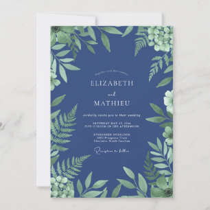 Indigo Fern Wedding Invitation