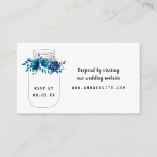 Indigo Floral Mason Jar rsvp website card