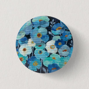 Indigo Flowers 3 Cm Round Badge