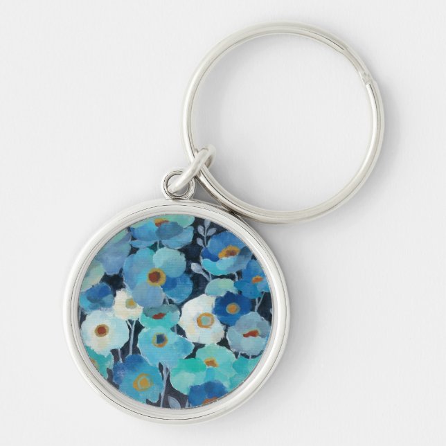 Indigo Flowers Key Ring (Front)
