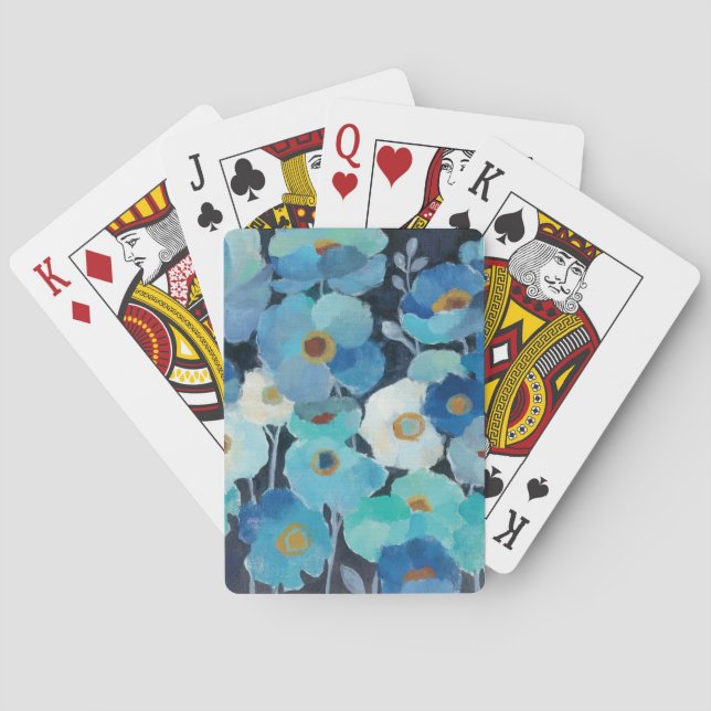 Indigo Flowers Playing Cards (Back)