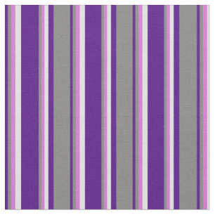 Indigo, Grey, Orchid & Lavender Lines Pattern Fabric