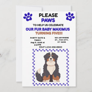 Indigo HAPPY BIRTHDAY/ ADOPTION DAY Boy Pet Flat Invitation