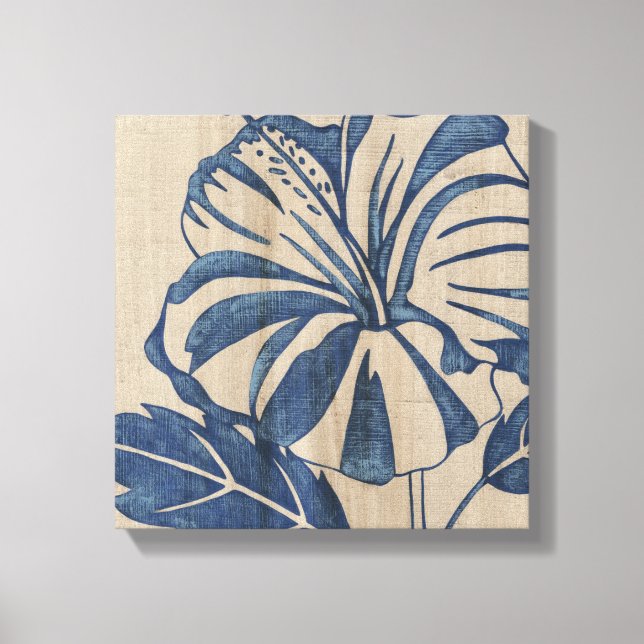 Indigo Hibiscus Canvas Print (Front)