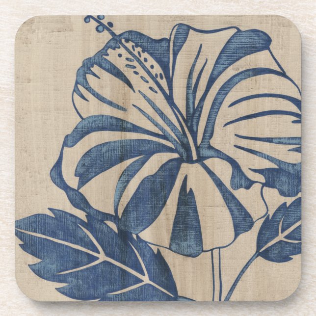 Indigo Hibiscus Coaster (Front)