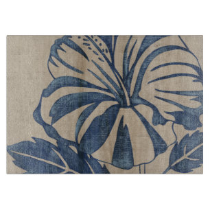 Indigo Hibiscus Cutting Board