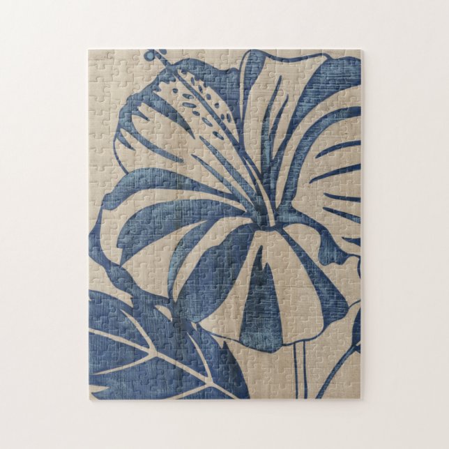 Indigo Hibiscus Jigsaw Puzzle (Vertical)