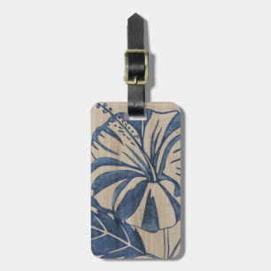 Indigo Hibiscus Luggage Tag