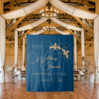 Indigo & Honeycomb Bee Wedding Shower Welcome Sign