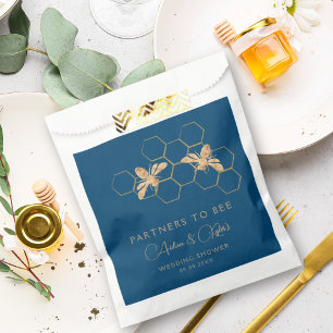 Indigo & Honeycomb Golden Bee Wedding Shower Favour Bags