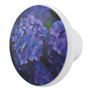 Indigo Hydrangea Dusk Ceramic Knob