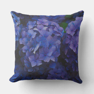 Indigo Hydrangea Dusk Throw Pillow