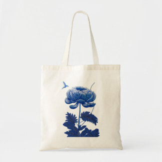 Indigo I Japanese Botanical Poster Tote Bag