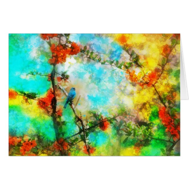 Indigo, Indigo bunting card (Front Horizontal)