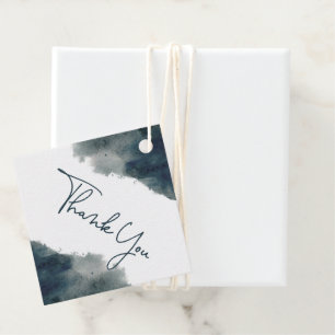 Indigo Ink Wash Baby Shower Thank You Favour Tags
