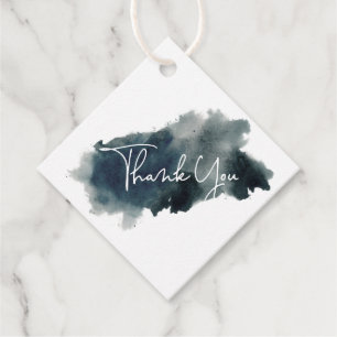 Indigo Ink Wash Baby Shower Thank You Favour Tags