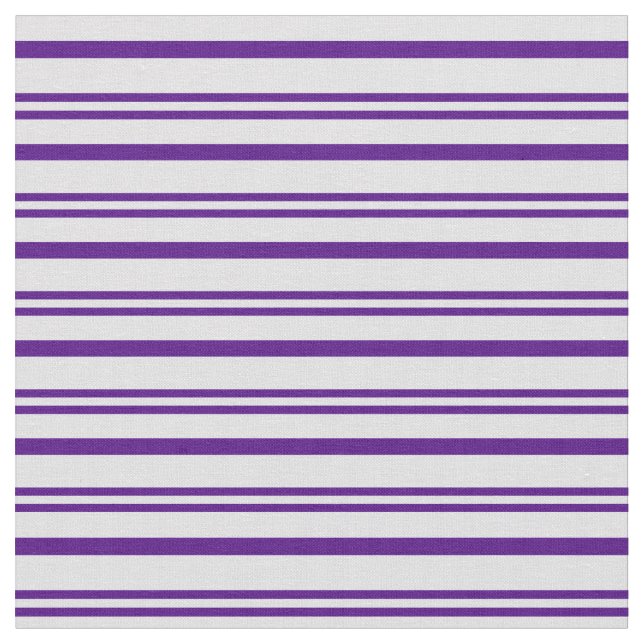 Indigo & Lavender Coloured Striped Pattern Fabric (Close Up)