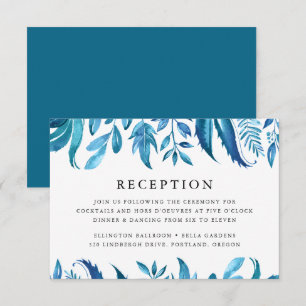Indigo Leaves   Wedding Reception Invitation