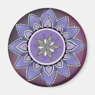Indigo Lotus Magnet (round)