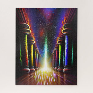 Indigo magic hallway leading to another dimension jigsaw puzzle