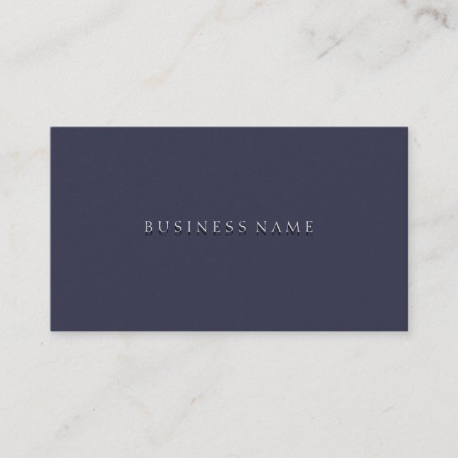 Indigo Minimalist Elegant Business Card (Front)