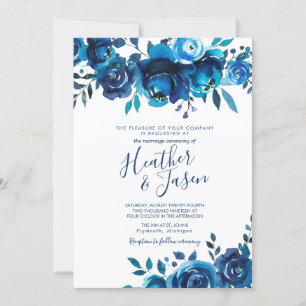 Indigo Mood Floral Wedding Invitation