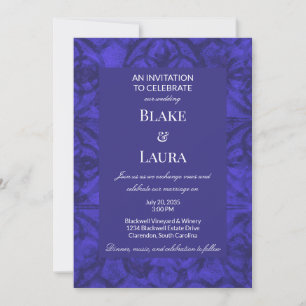 Indigo Muscadine Fall Batik Custom Invitation