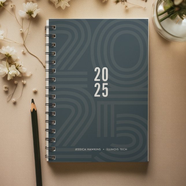 Indigo Navy Blue Blocked Spiral Weekly Planner (Creator Uploaded)