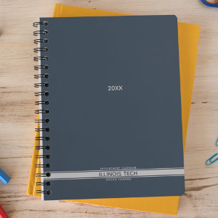 Indigo Navy Blue Bottom Stripe Spiral Weekly Planner