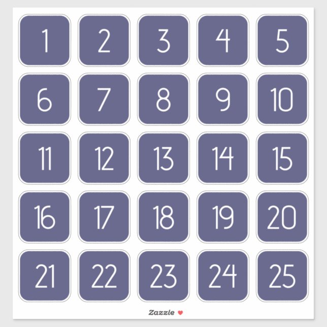 Indigo Navy Blue Custom Square Number Stickers  (Sheet)