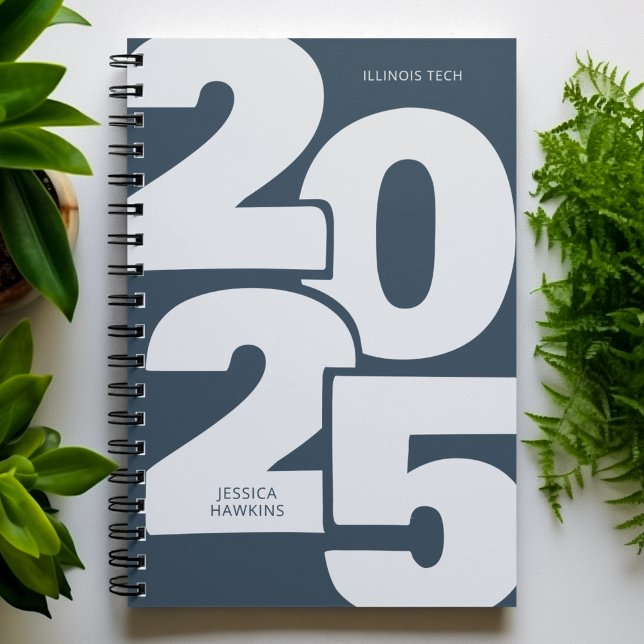 Indigo Navy Blue Overlapped Year Spiral Weekly Planner (Creator Uploaded)