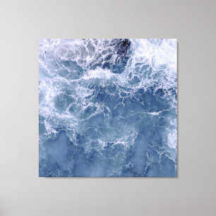 Indigo Ocean Foaming Sea Water Canvas Print