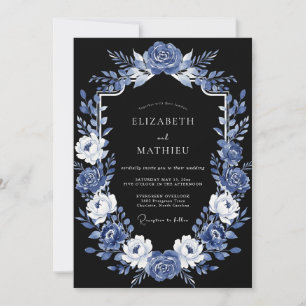 Indigo Opulent Evening Wedding Invitation