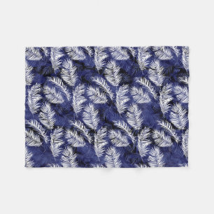 Indigo Palms Fleece Blanket
