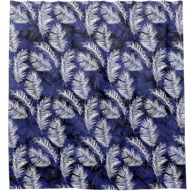 Indigo Palms Shower Curtain (Front)