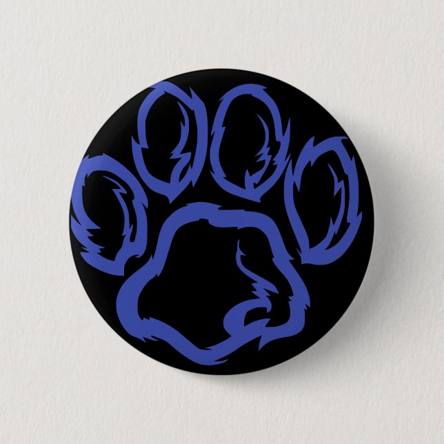 Indigo Paw - Black background 6 Cm Round Badge (Front)