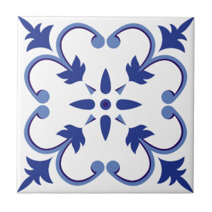 Indigo Petal Vine Tile