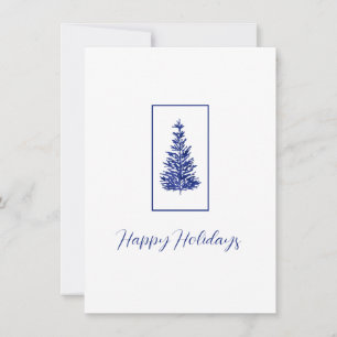 Indigo Pine Trees  Holiday Card