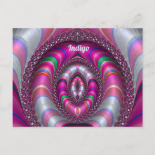 INDIGO ~ PINK 3D Fractal Design ~ Postcard