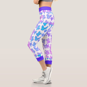 Indigo Pink Purple Cactus Hues Capri Leggings