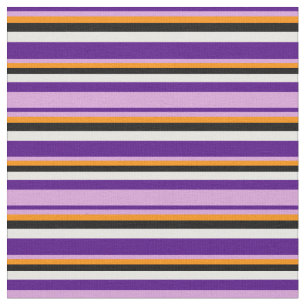 Indigo, Plum, Dark Orange, Black & White Coloured Fabric