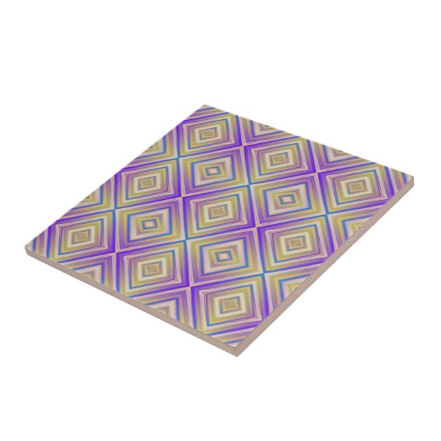Indigo Purple Alternative Diamond Pattern  Tile (Side)