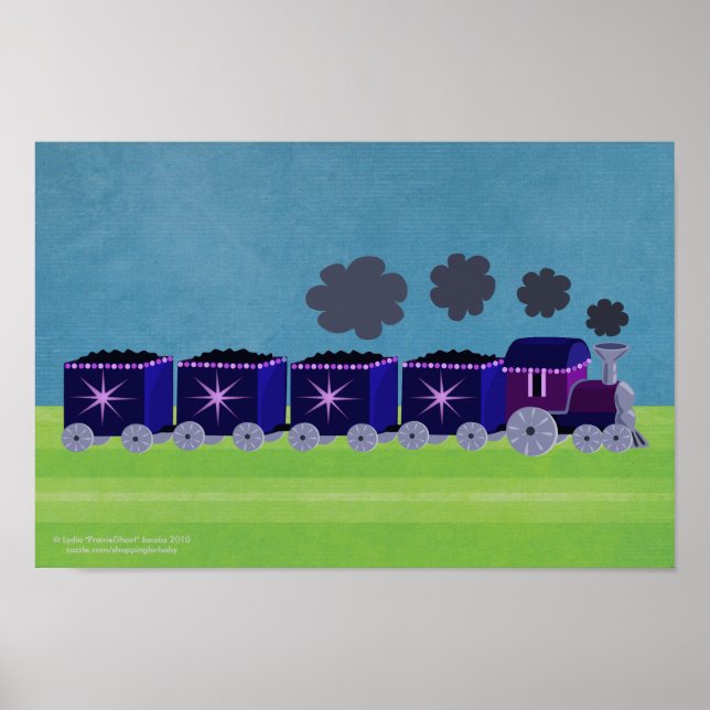 Indigo & Purple Choo Choo Train Poster (Front)
