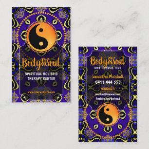 Indigo Purple Orange Yin Yang Balance Business Card